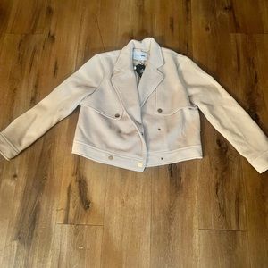 Fashion Nova Women’s biker jacket size L light beige